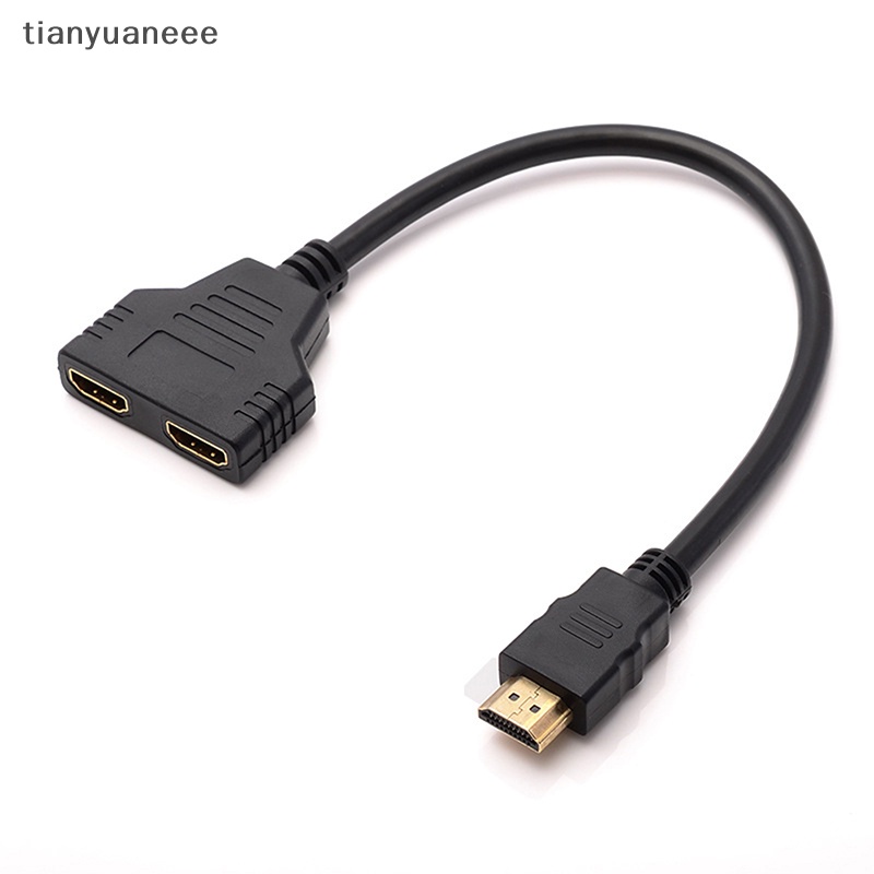 Tianyuaneee อะแดปเตอร์แยกสายเคเบิ้ล HDMI 2 พอร์ตคู่ Y 1080P HDMI v1.4 ตัวผู้ เป็นตัวเมียคู่