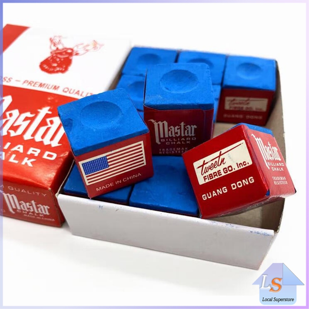 ชอล์กฝนหัวคิว สีน้ำเงิน กล่องละ 12 อัน Billiard Chalk