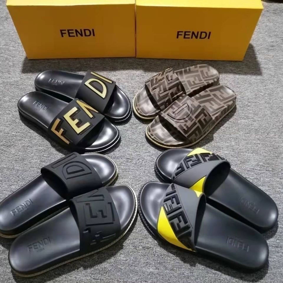 Fendi FENDI รองเท้าแตะฟลิปฟลอป พิมพ์ลายตัวอักษร แฟชั่นฤดูร้อน สไตล์ยุโรป อเมริกัน สําหรับผู้ชาย ผู้หญิง 2021