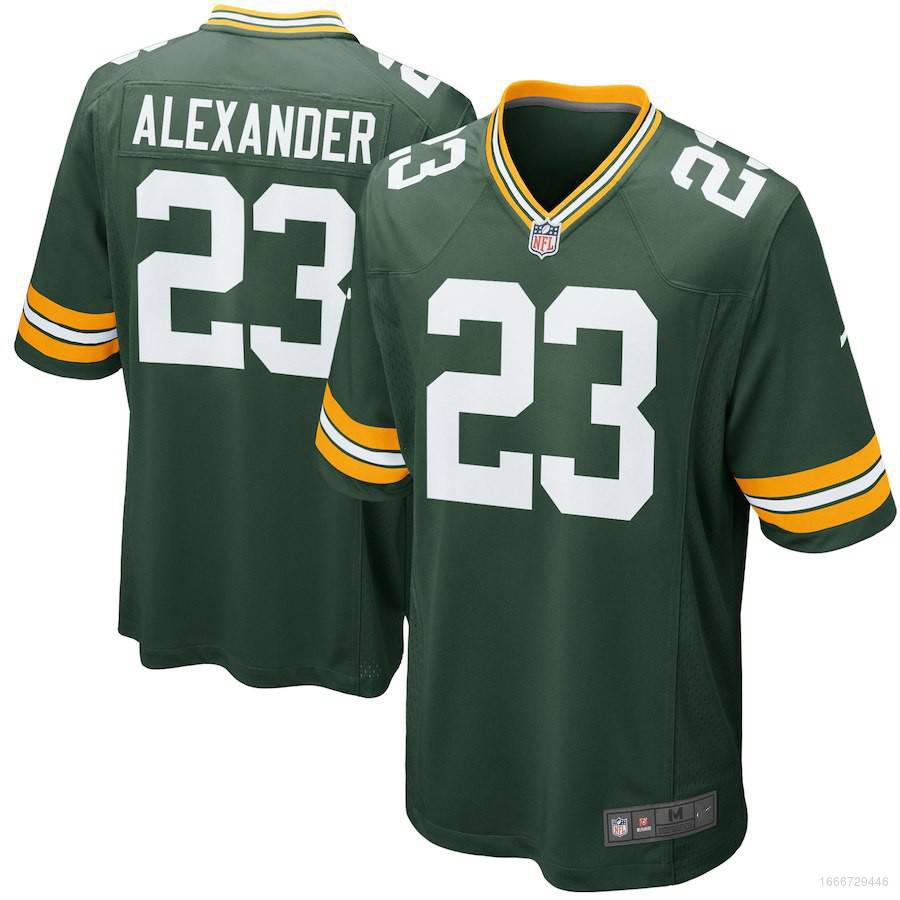 [GR] เสื้อยืดกีฬา แขนสั้น ลาย NFL 23 Law Alexander สีเขียว สําหรับผู้ชาย และผู้หญิง