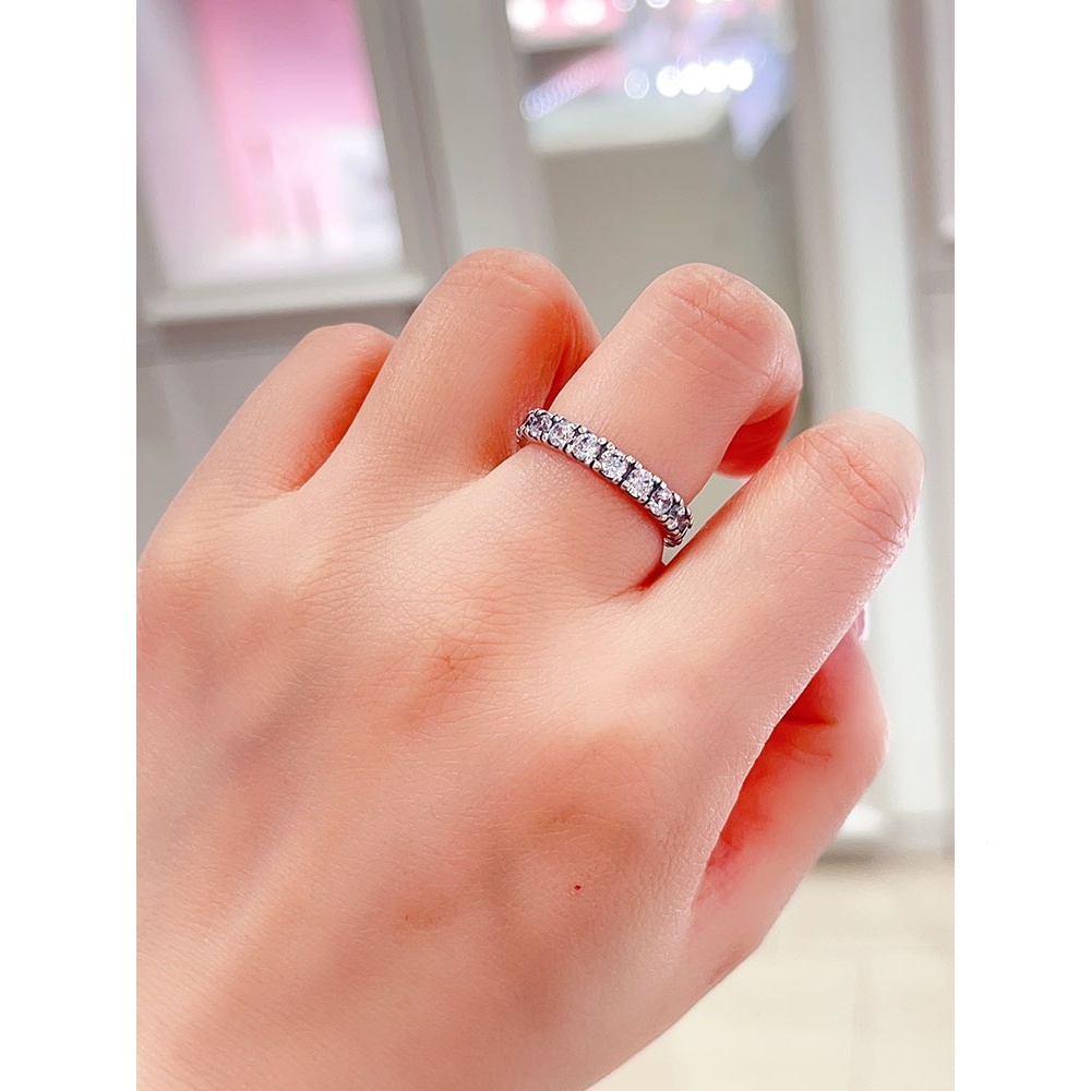 แหวนอัญมณีนิรันดร์ PAN S925 พร้อมกล่อง หรูหรา เครื่องประดับ สําหรับผู้หญิง - รูปที่ 3