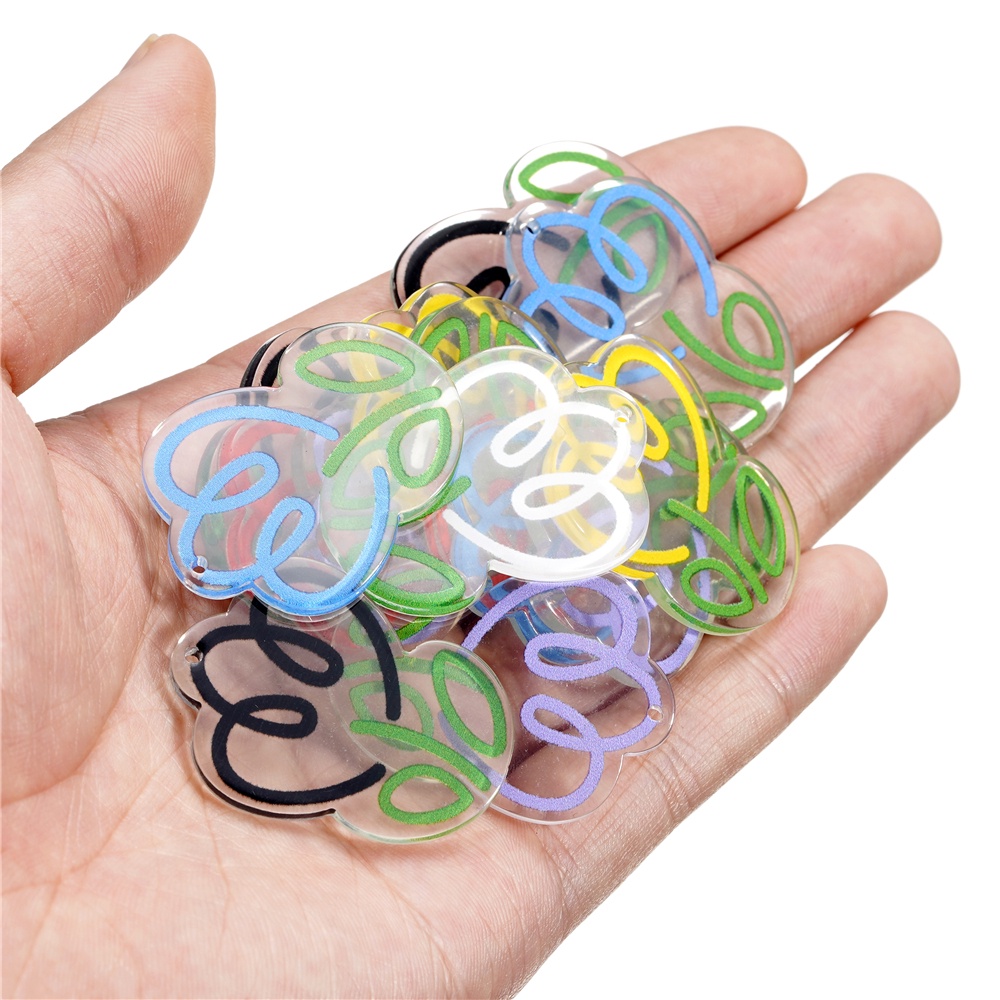 St. kunkk 5 ชิ้น ต่อถุง จี้อะคริลิค รูปดอกทิวลิป สําหรับทําเครื่องประดับ สร้อยคอ DIY - รูปที่ 6