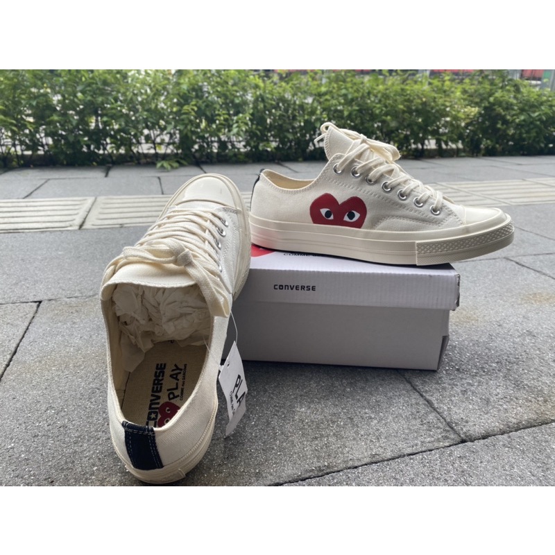 converse cdg white low cut