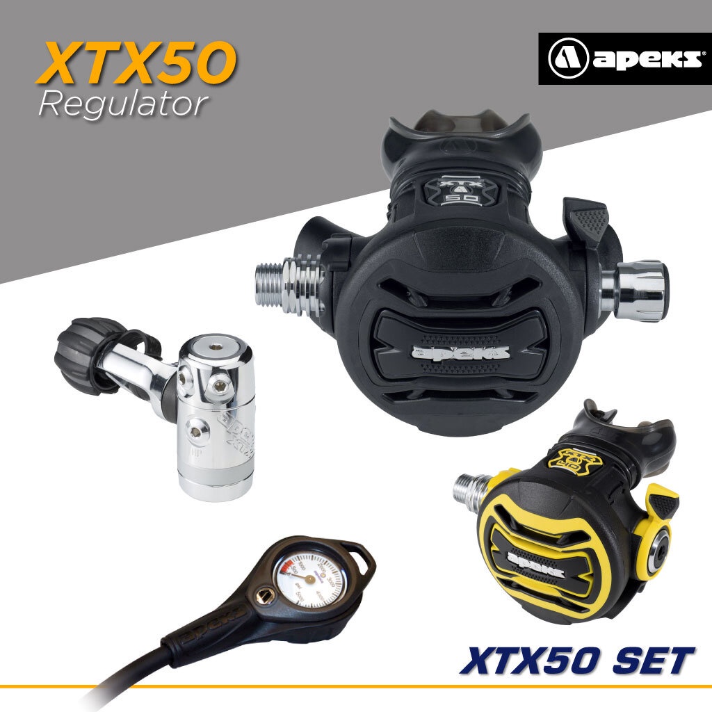 APEKS - XTX50 Regulator + XTX40 Octo (ยกชุด พร้อม Octo และ SPG) - Flex SPG