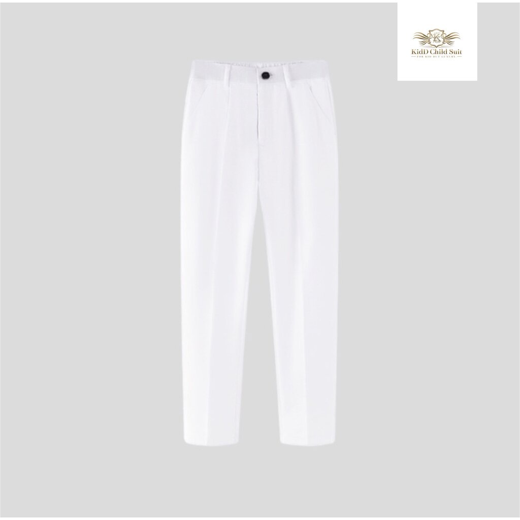 Warm White Boy Slack กางเกงสแล็คเด็ก ผ้าดี ใส่สบาย กางเกงขาวเด็ก เอวยืด ขนาด 100, 110,120, 130, 140, 150, 160, 170, 1...