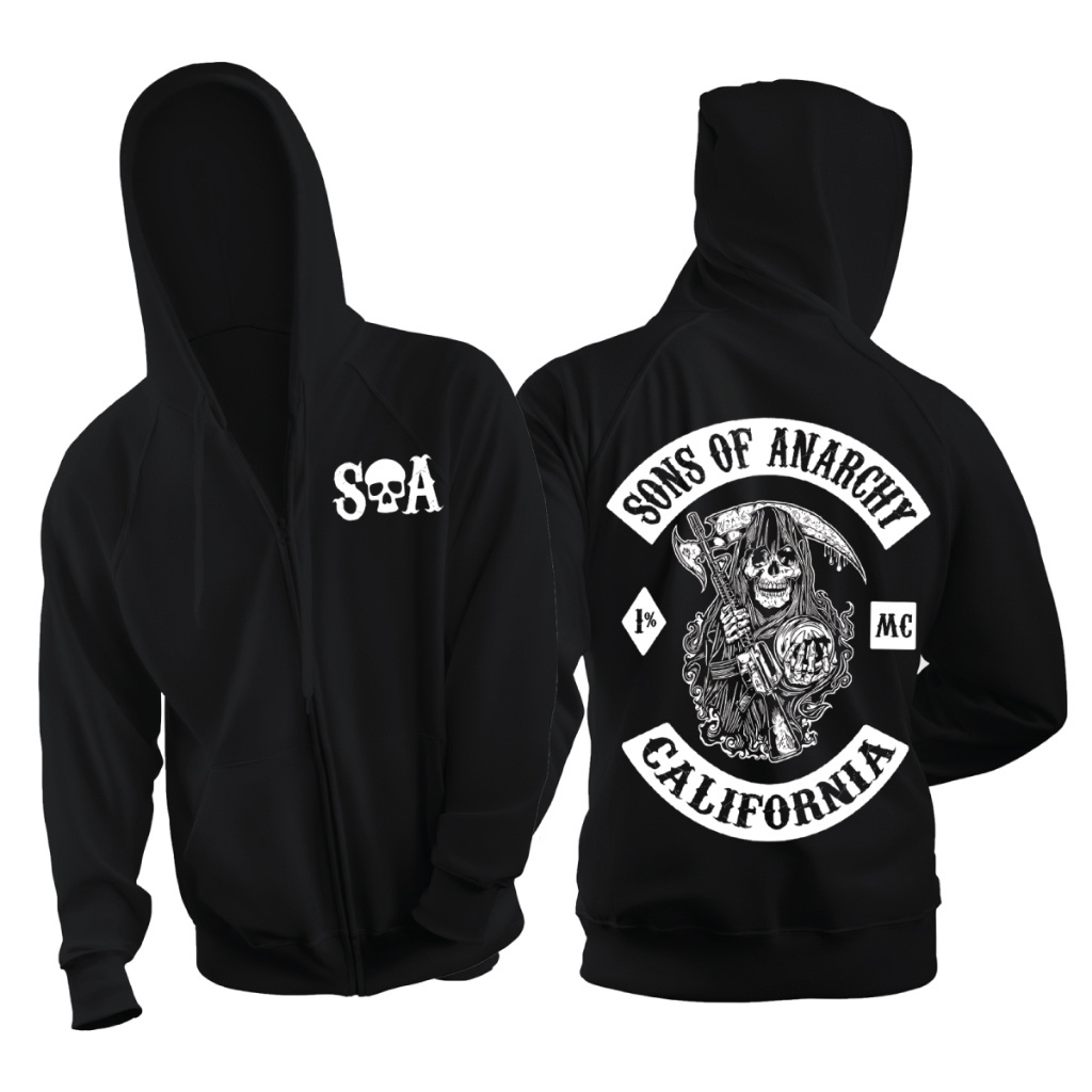 เสื้อกันหนาว มีฮู้ด ลาย Sons of Anarchy