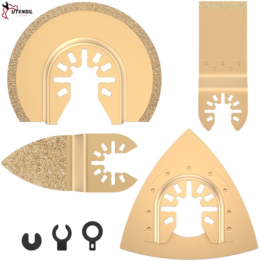 ชุดใบเลื่อยคาร์ไบด์ คละแบบ 4 ชิ้น เพชรคาร์ไบด์ใบเลื่อยสั่นชุดปลดเร็วผสมสั่นหลายเครื่องมือใบมีด