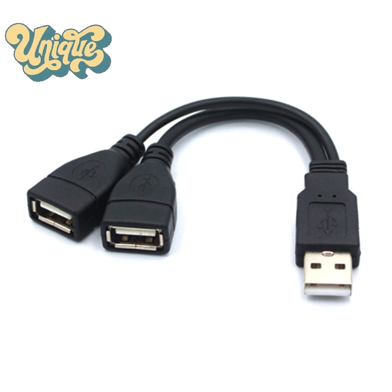(Unique) ใหม่ สายเคเบิลแยก USB 2.0 ตัว Y 1 ตัวผู้ เป็น 2 ตัวเมีย สําหรับ PC รถยนต์ ส่งข้อมูล สายชาร์จ – โปรปัง