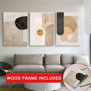 (พร้อมกรอบ) Abstract โปสเตอร์สีดําทองเรขาคณิตกราฟิกขนาดใหญ่ …