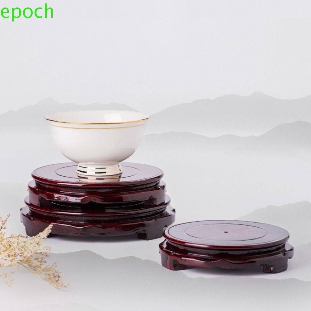 Epoch ฐานขาตั้งไม้แกะสลัก ทรงกลม สไตล์วินเทจ สําหรับตกแต่งบ้าน