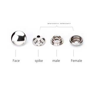 25 sets/100PCS bag 10/12.5/15/17/20mm hand pressed metal snap button rivet button clothes pants leather sewing button