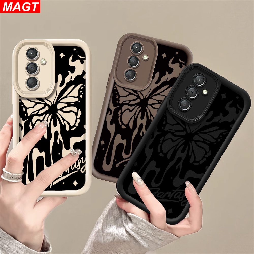 เคสโทรศัพท์มือถือนิ่ม ลายผีเสื้อลึกลับ สีดํา สําหรับ Samsung A05S A05 A15 A14 A13 A04S A03S A04E A03 A10 A10S A11 A12 A20 A30 A20S M11 M12 A13 5G A02S