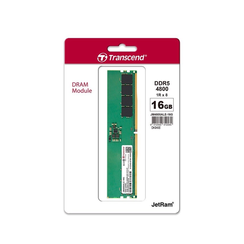 DDR5 Transcend JetRam 16GB 4800Mhz 16GBx1 (JM4800ALE-16G) ประกัน Lifetime