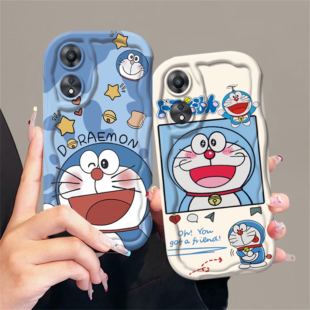 เคสโทรศัพท์มือถือ TPU ขอบนิ่ม ลายการ์ตูนโดเรม่อน สําหรับ Oppo A18 A38 A78 A58 4G A17 A17k A16 A5s A12 A9 A3S A54 A1K A7 A77s A57 A92 A31 A53 Reno 8T 5F HOSTR