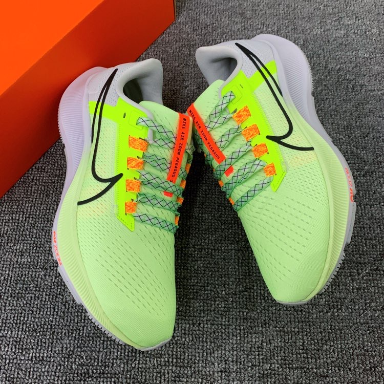 เหมาะสำหรับ Nike Air Zoom Pegasus 38 วิ่งลำลองเรืองแสงสีเหลืองส่องสว่างมัดย้อม sh รองเท้า true