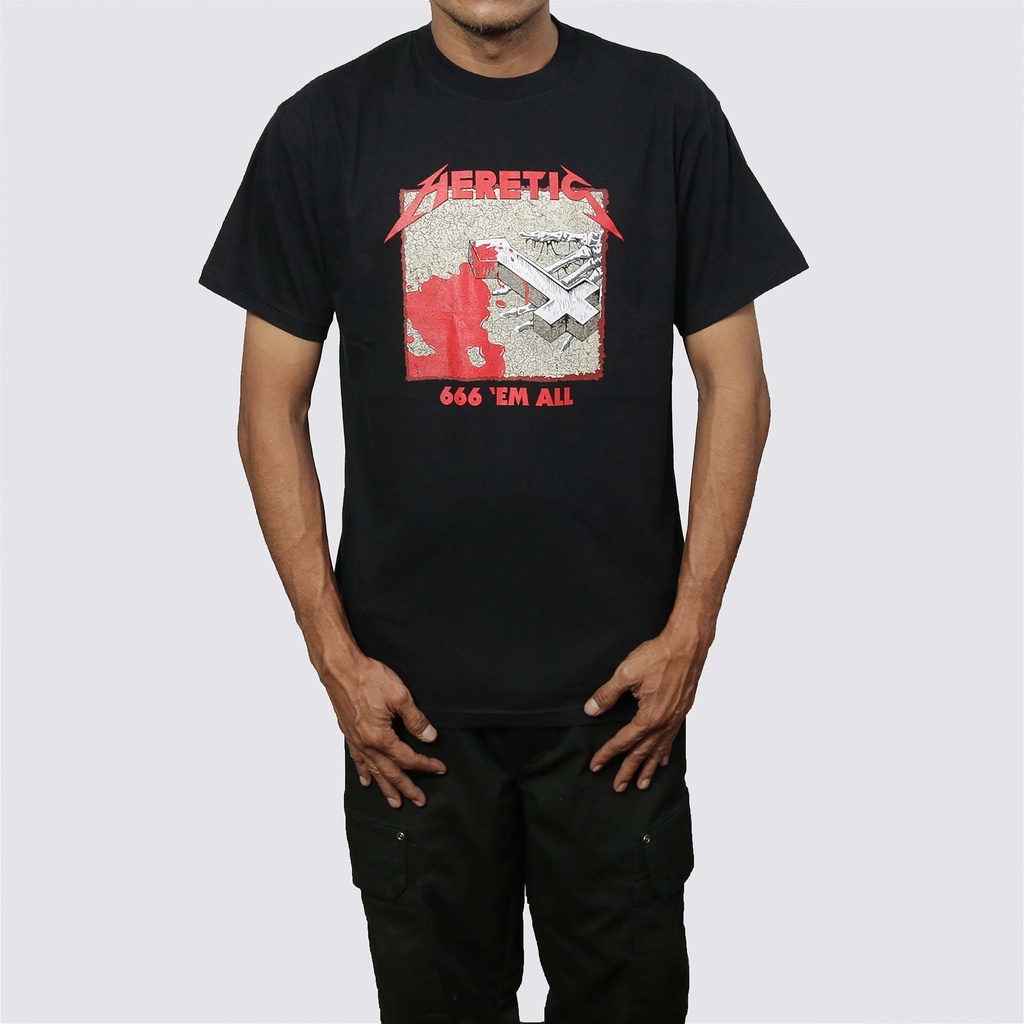 เสื้อยืด Heretic - เสื้อยืด - 666 Em All - Black Short Sleep Fashion Hardworking T shirt