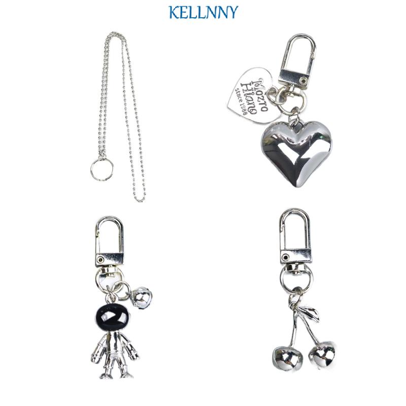 Kellnny พวงกุญแจ จี้เชอร์รี่ หัวใจ อวกาศ อัลลอย แฮนด์เมด เครื่องประดับ สําหรับผู้หญิง ผู้ชาย
