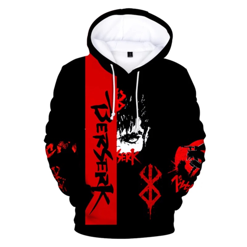 Berserk Guts On Behance Hoodie สําหรับผู้ชายเสื้อผ้าเสื้อ 3D สยองขวัญพิมพ์ Goth Hoodies สําหรับผู้หญ
