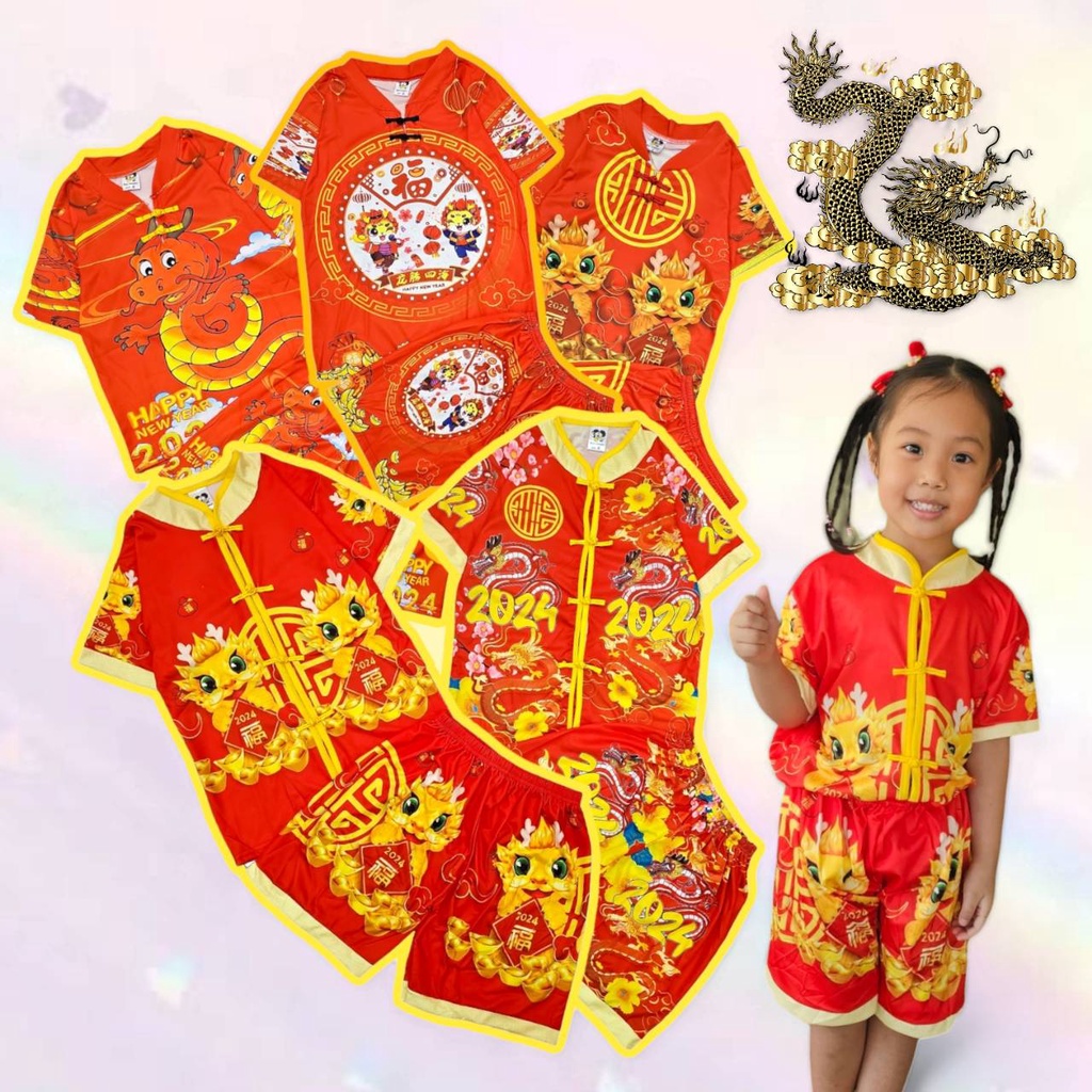 ชุดตรุษจีนเด็ก 2-9 ขวบ แขนขาสั้น ผ้าไมโคร ชุดอาตี๋เด็ก ชุดตรุษจีนเด็กผู้ชาย ชุดจีนเด็ก FES0018