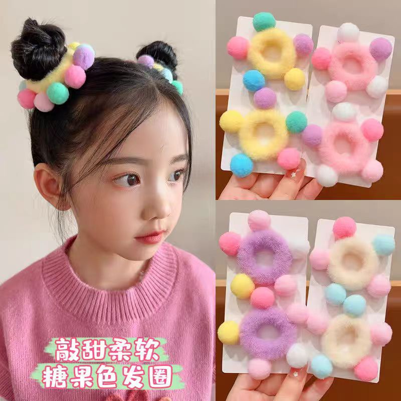 ยางรัดผม ตุ๊กตาการ์ตูน สีแคนดี้ อุปกรณ์เสริมผม สําหรับเด็ก - รูปที่ 3