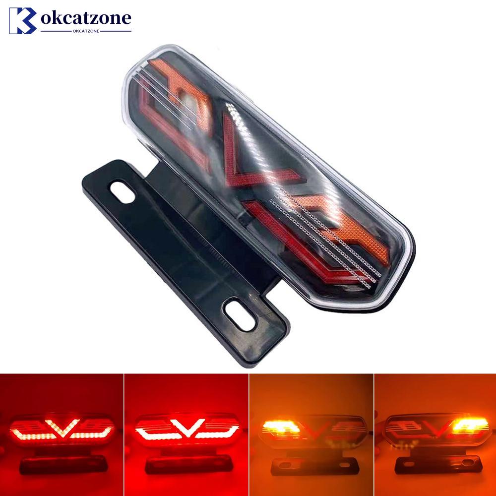 Okcatzone ไฟเลี้ยว ไฟเบรกท้ายรถจักรยานยนต์ LED 12V M3X5