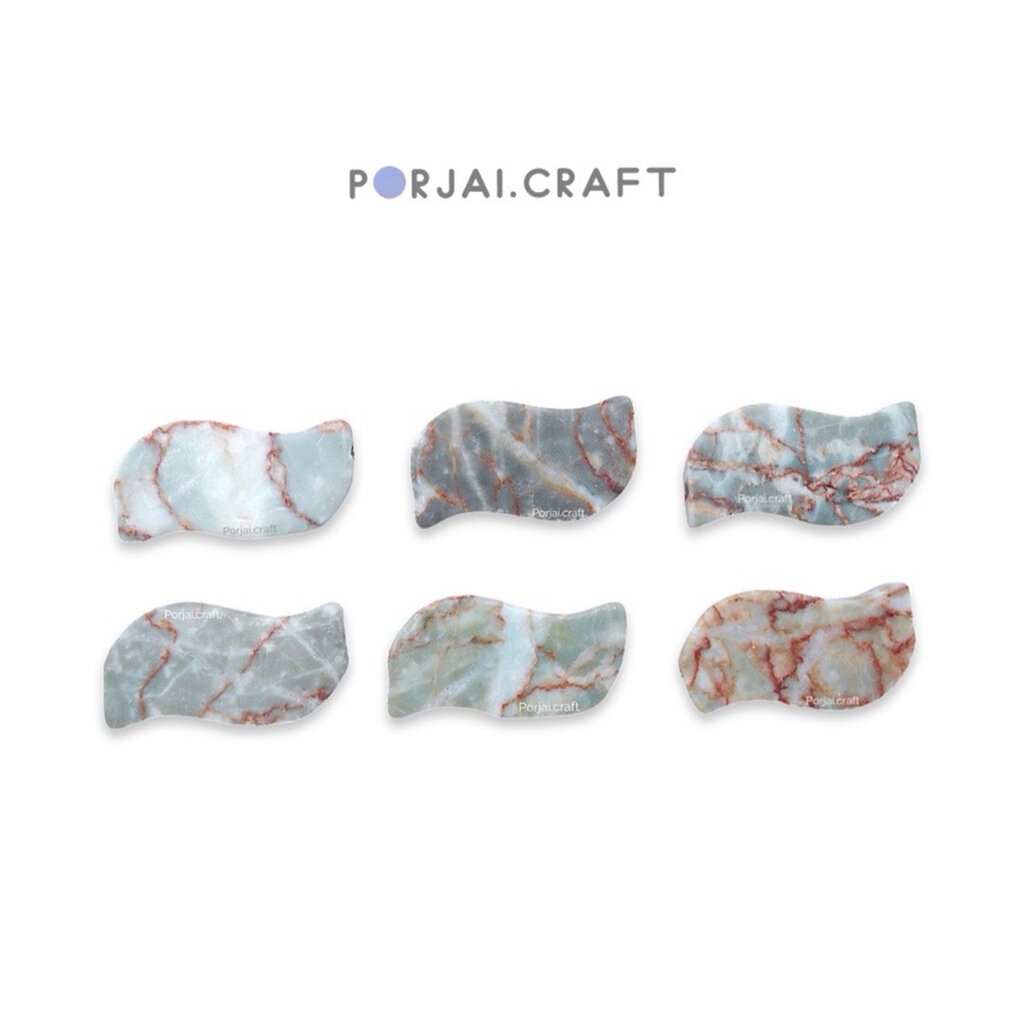 Red Line Marble Bead ลูกปัดหินอ่อน