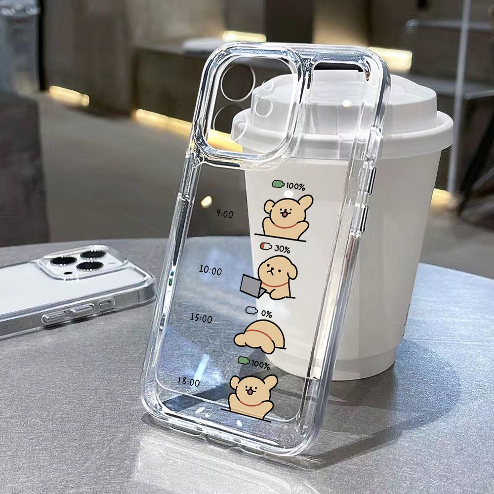 Yellow Bear เคสคริสตัล for iPhone 11 13 14 12 15 16 17 18 Pro Max XR XS X 7 8 Plus SE ปกหลัง เคสโทรศัพท์ กันชนโทรศัพท์