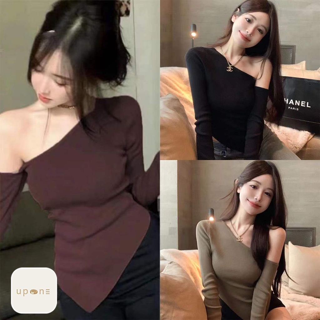 เสื้อครอปเเขนยาวปาดไหล่เผยความเซ็กซี่แบบเรียบง่าย