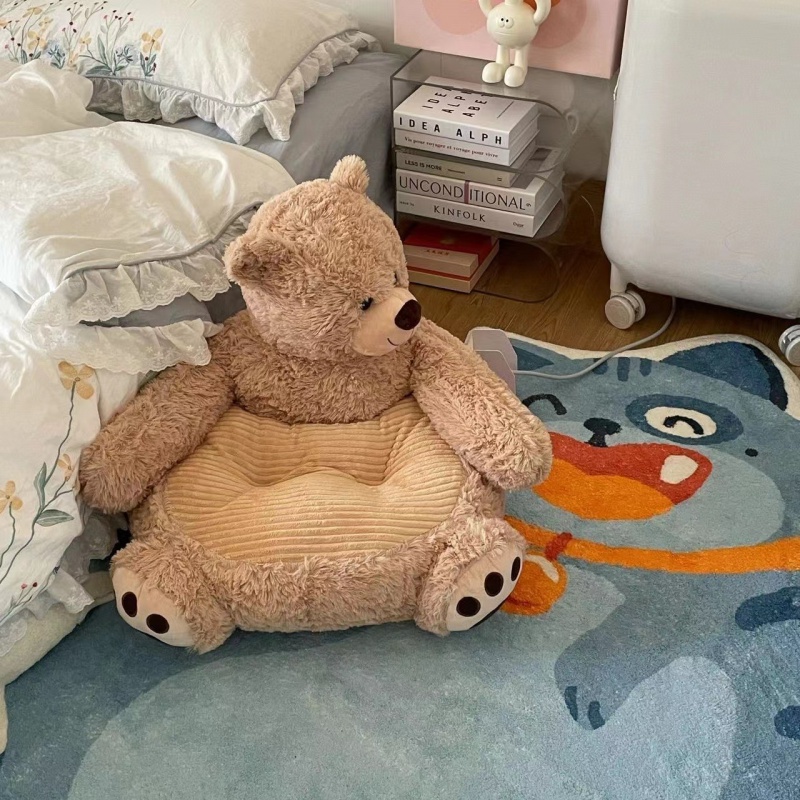 โซฟาตุ๊กตาหมีเด็ก เบาะนั่งพื้นห้องนอน เก้าอี้โซฟาขี้เกียจ 50*50*45 cm - รูปที่ 6