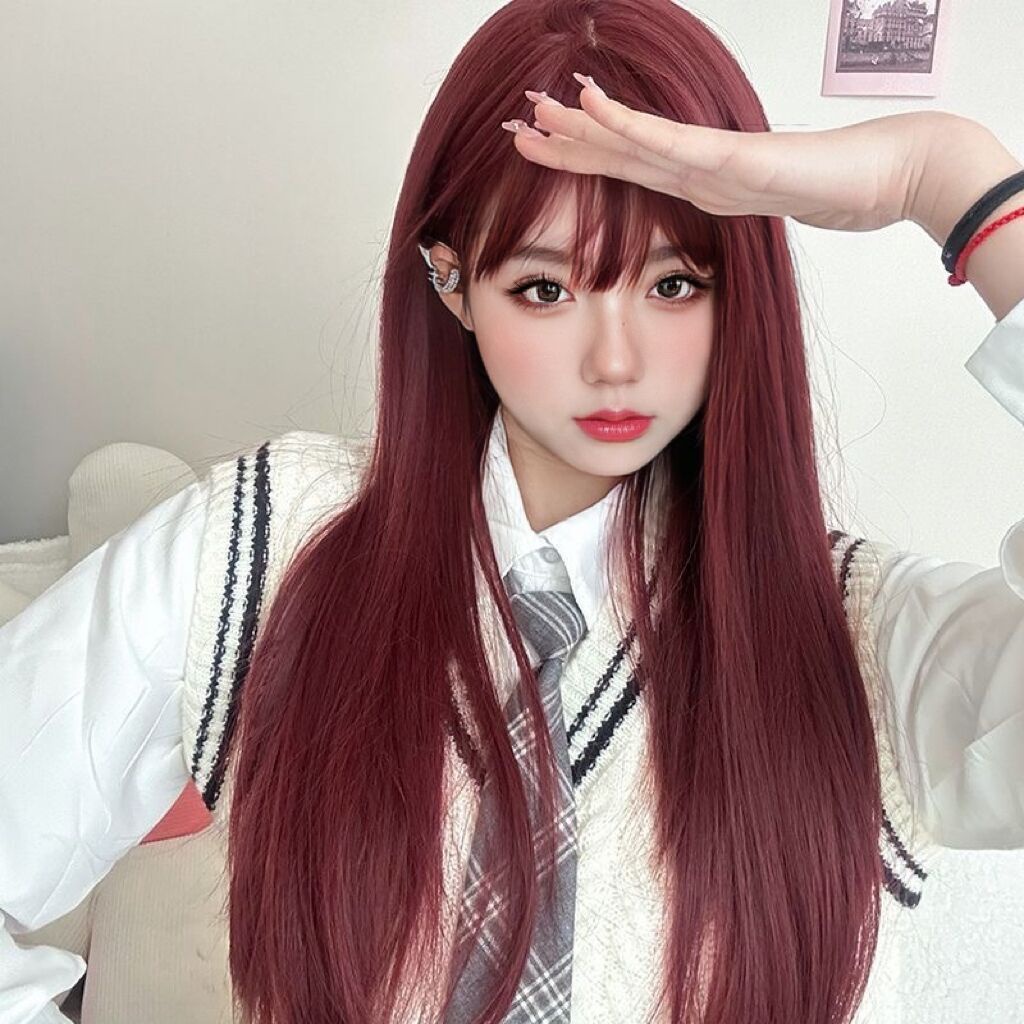 วิกผมยาวตรง 70 ซม. สีเบจ สีม่วง สีชมพู สไตล์เกาหลี คอสเพลย์สังเคราะห์ สําหรับผู้หญิง ผู้ชาย ปาร์ตี้