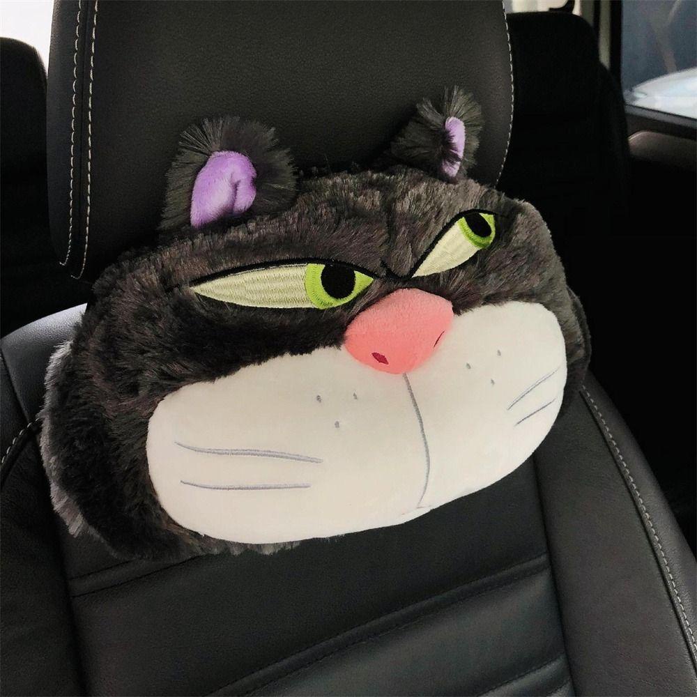 Lfids หมอนรองคอรถยนต์, Cinderellaed Lucifered เข็มขัดนิรภัย Auto Headrest, หมอนเอวแมวยัดไส้การ์ตูนน่ารักตุ๊กตารถเอวเบาะตกแต่งรถ
