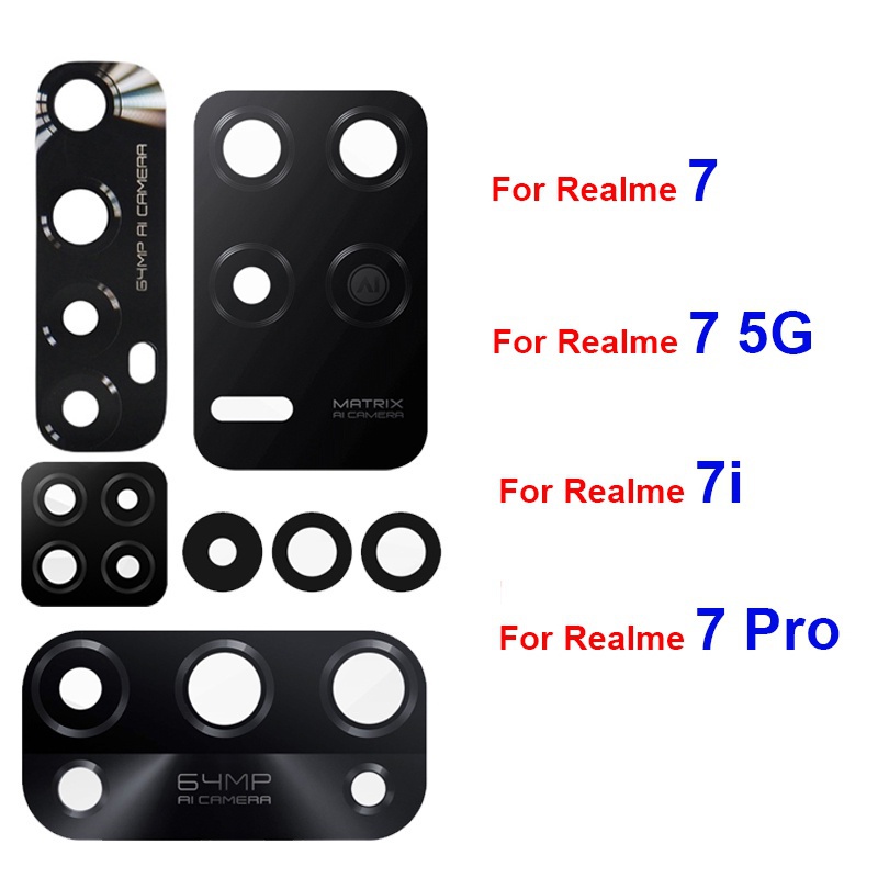 เลนส์กล้องด้านหลังสําหรับ OPPO Realme 7 7Pro 7i 7 5G เลนส์กล้องด้านหลังพร้อมสติกเกอร์อะไหล่ OGE1