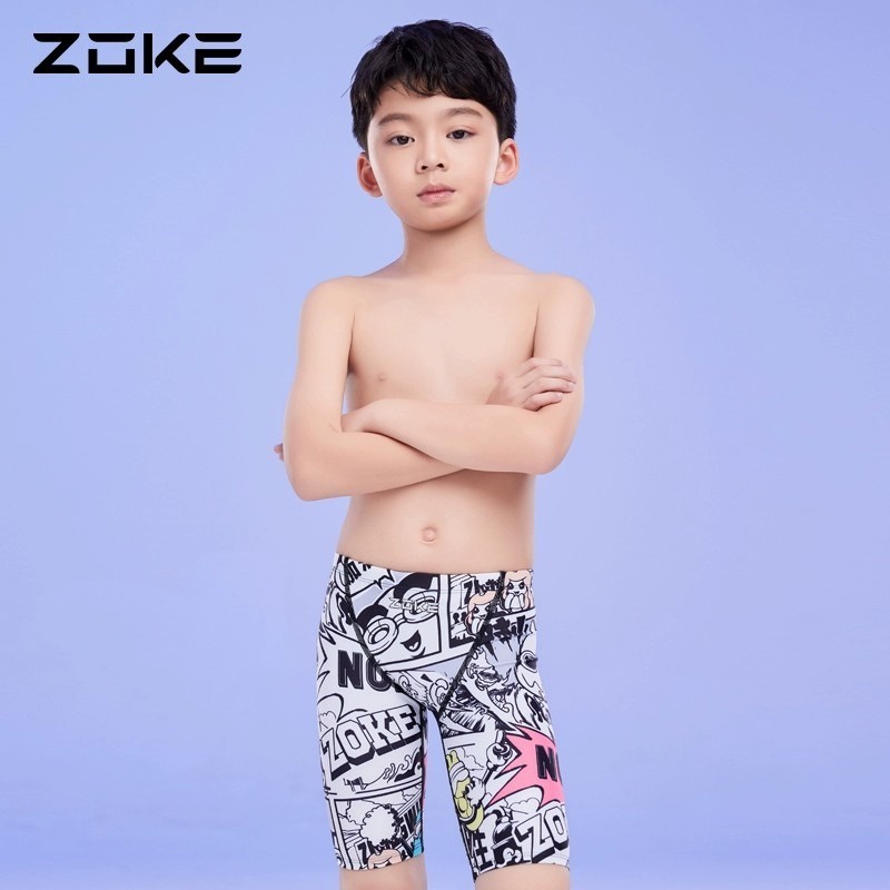 Zoke กางเกงว่ายน้ําขาสั้น ลายการ์ตูนน่ารัก คุณภาพสูง สําหรับเด็กผู้ชาย