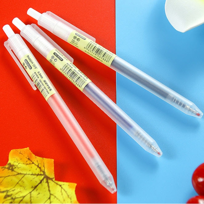 20 ชิ้น ปากกาลูกลื่น แบบกด สไตล์ MUJI ขนาด 0.5mm เขียนลื่นมาก ปากกาเจล ปากกา สีแดง สีดำ สีน้ำเงิน