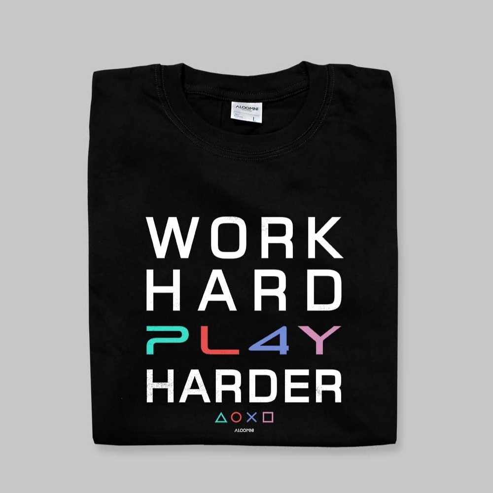 (A170) เสื้อยืด โหมด Work Hard Play Harder