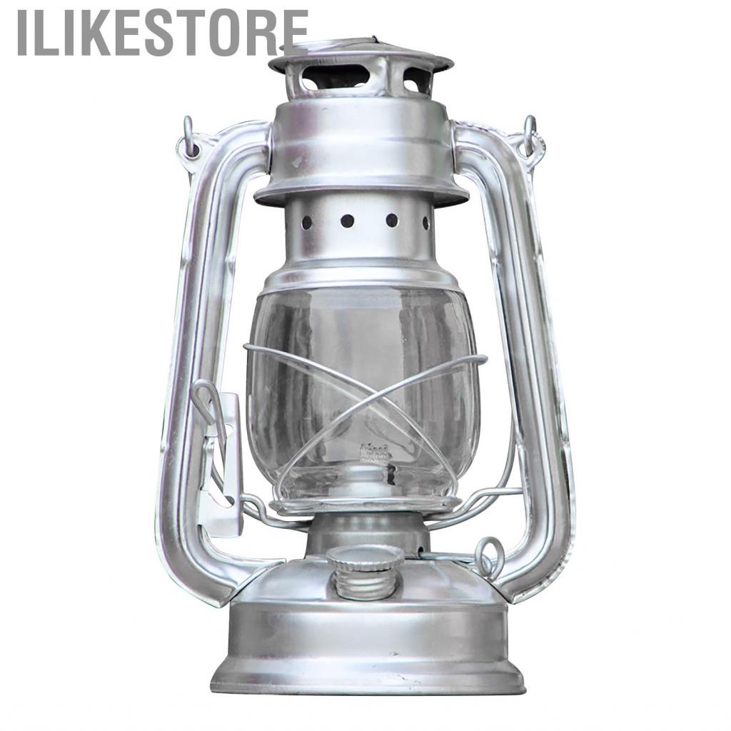 Ilikestore Oil Lamp  Durable High Light Transmittance Vintage Metal Handheld Kerosene Lantern Decorative for Home