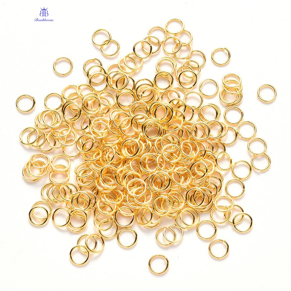 แหวนจั้มพ์ ทองเหลือง ไร้แคดเมียม ไร้ตะกั่ว สีทอง 50 กรัม 4x0.5 มม. เส้นผ่านศูนย์กลางภายใน 3 มม. ประมาณ 2500 ชิ้น ต่อ 50 กรัม