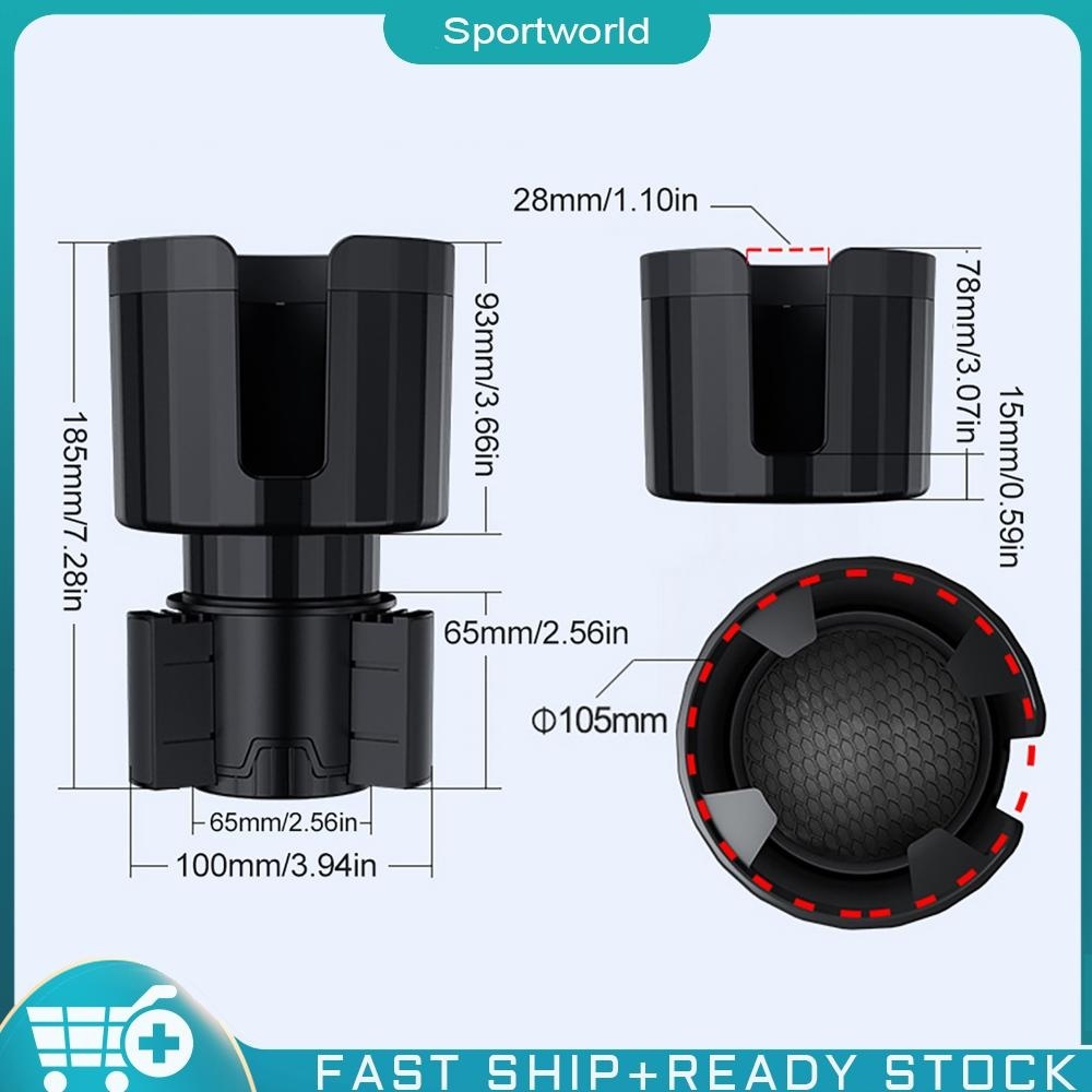 ❀Sportworld【พร้อมส่ง】ที่วางแก้วในรถยนต์ – ที่วางแก้วในรถยนต์ แบบขยาย พร้อมฐานปรับได้ (สีดําด้าน) #F ราคา ถูกที่สุด ดีลบีเคเค แกลเลอรีภาพที่ 8