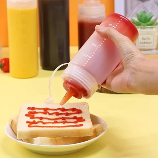 ขวดบีบซอส/ซอสสลัดมะเขือเทศ กระปุกบีบปากแหลมพลาสติก/ขวดซอสปรุงรสในครัวเรือน