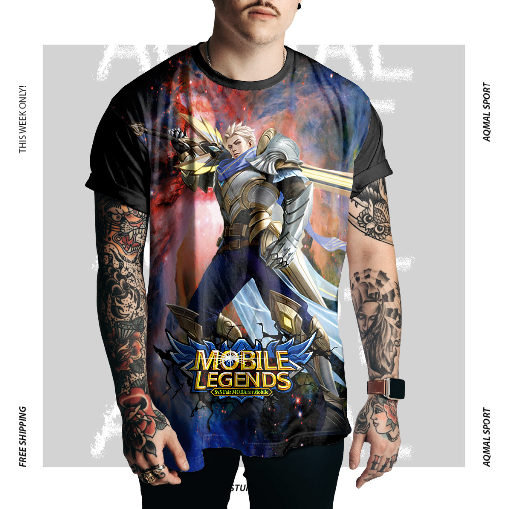 เสื้อยืดพิมพ์ลาย Mobile Legends Alucard 3D สําหรับเด็กและผู้ใหญ่