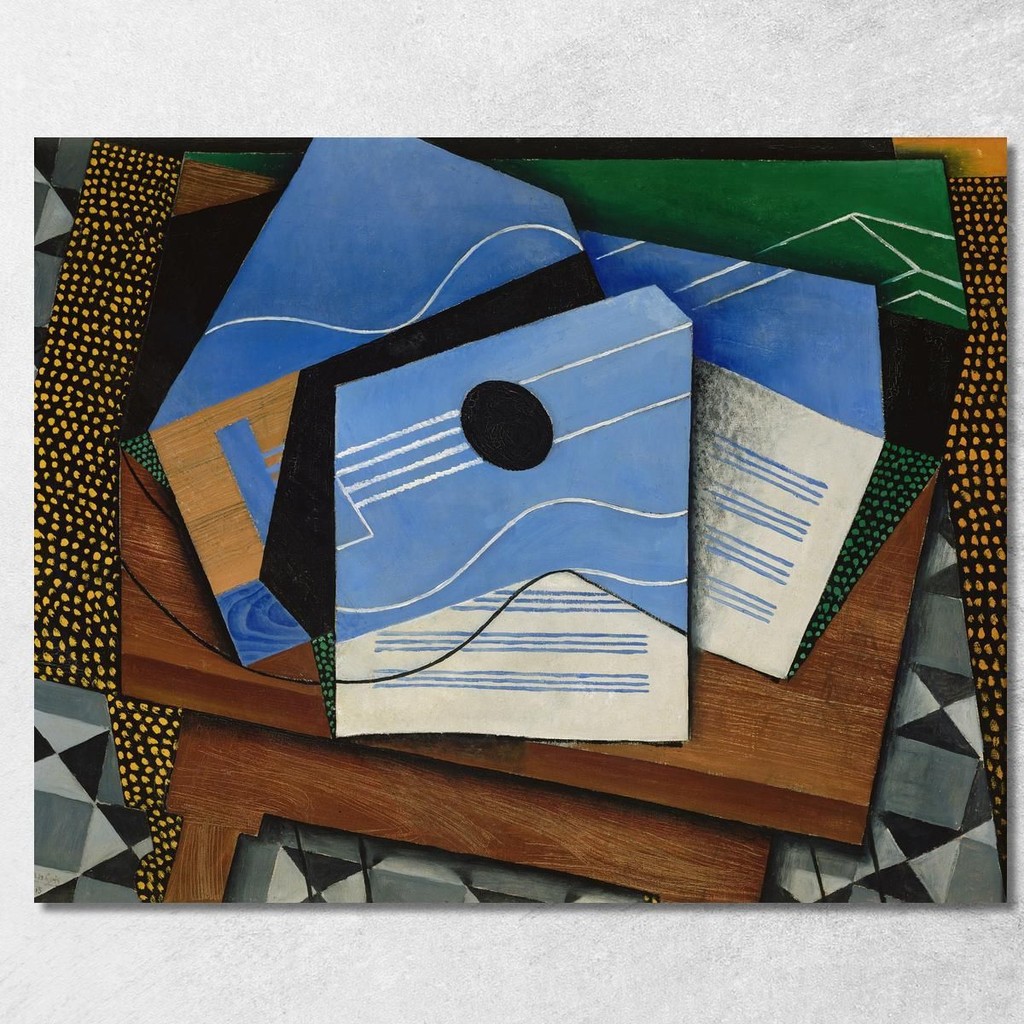 Guitar On A Table Juan Gris, jgr30 ภาพพิมพ์บนผ้าใบแคนวาส