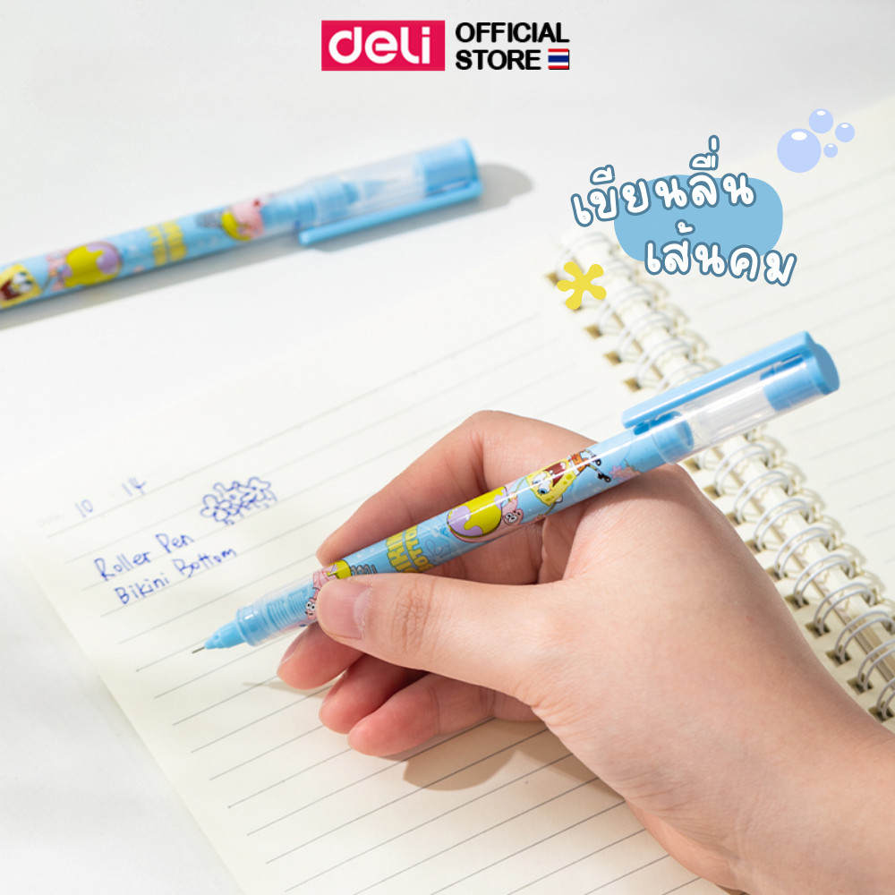 Deli قلم جل بغطاء Q305 ‏0.5 مم SpongeBob — صورة 2