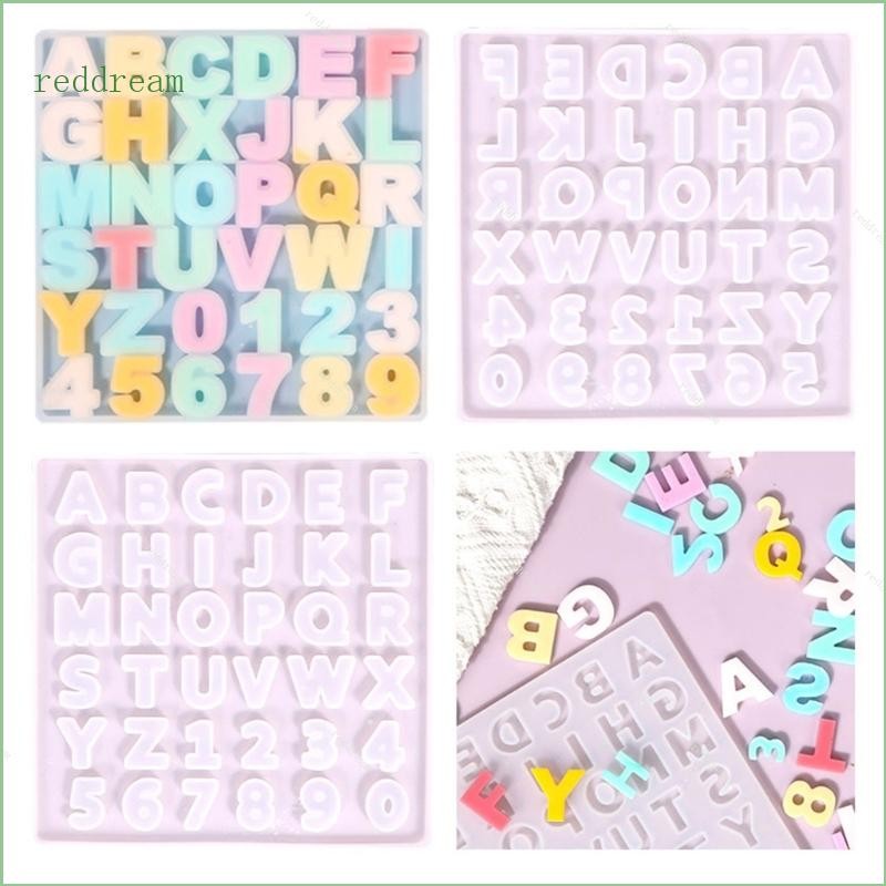 Redd Home DIY คริสตัลอีพ็อกซี่เรซินแม่พิมพ์ซิลิโคนตัวอักษรขนาดใหญ่จํานวนตัวอักษร