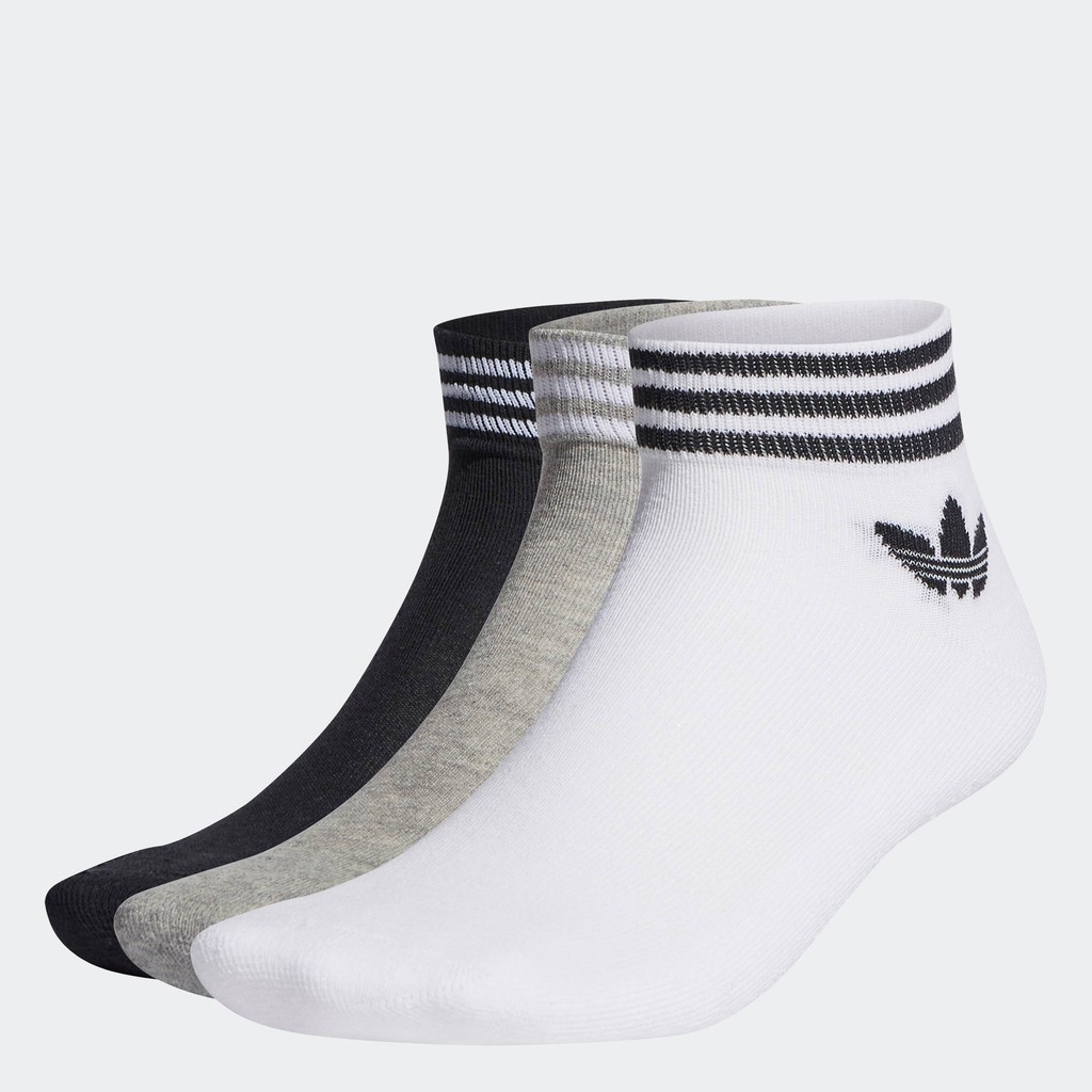 adidas Lifestyle Island Club Trefoil Ankle Socks 3 Pairs Unisex White HC9550