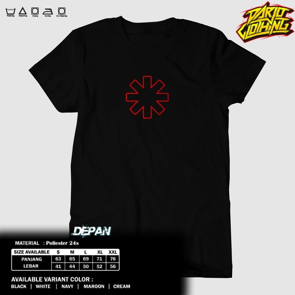 DarjoClothing - BAND KAOS - RHCP RED KAOS - RHCP LITE - ROCK METAL MUSIC BAJU - VERSION LITE