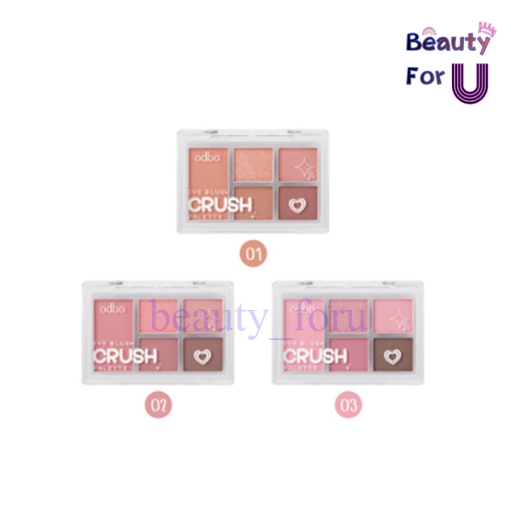 Odbo Eye Blush Crush Palette 6g. ODS04 อายแชโดว์พาเลท & บลัช