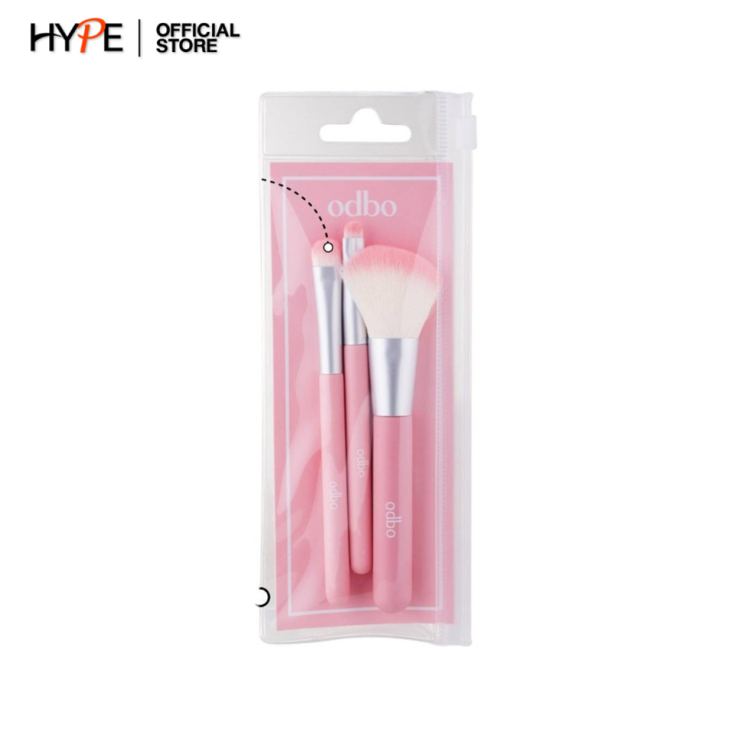 odbo Travel Kit Brush Set 3 PCS เซ็ทแปรงแต่งหน้า 3 ด้าม ขนาดพกพา (OD8064)