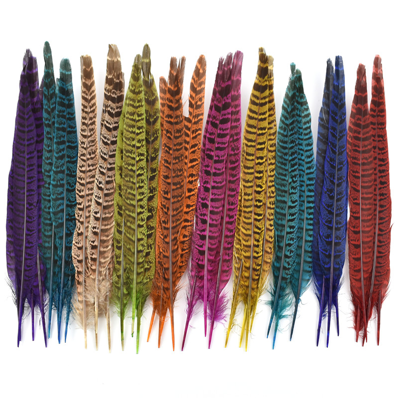 10ชิ้น/ล็อตที่มีสีสันหญิงไก่ฟ้าหางขนนก25-30เซนติเมตร/10-12"ธรรมชาติไก่ฟ้าขนนกสําหรับงานฝีมือแต่งงานฮาโลวีนตกแต่งเทศกาลขนนกตกแต่ง