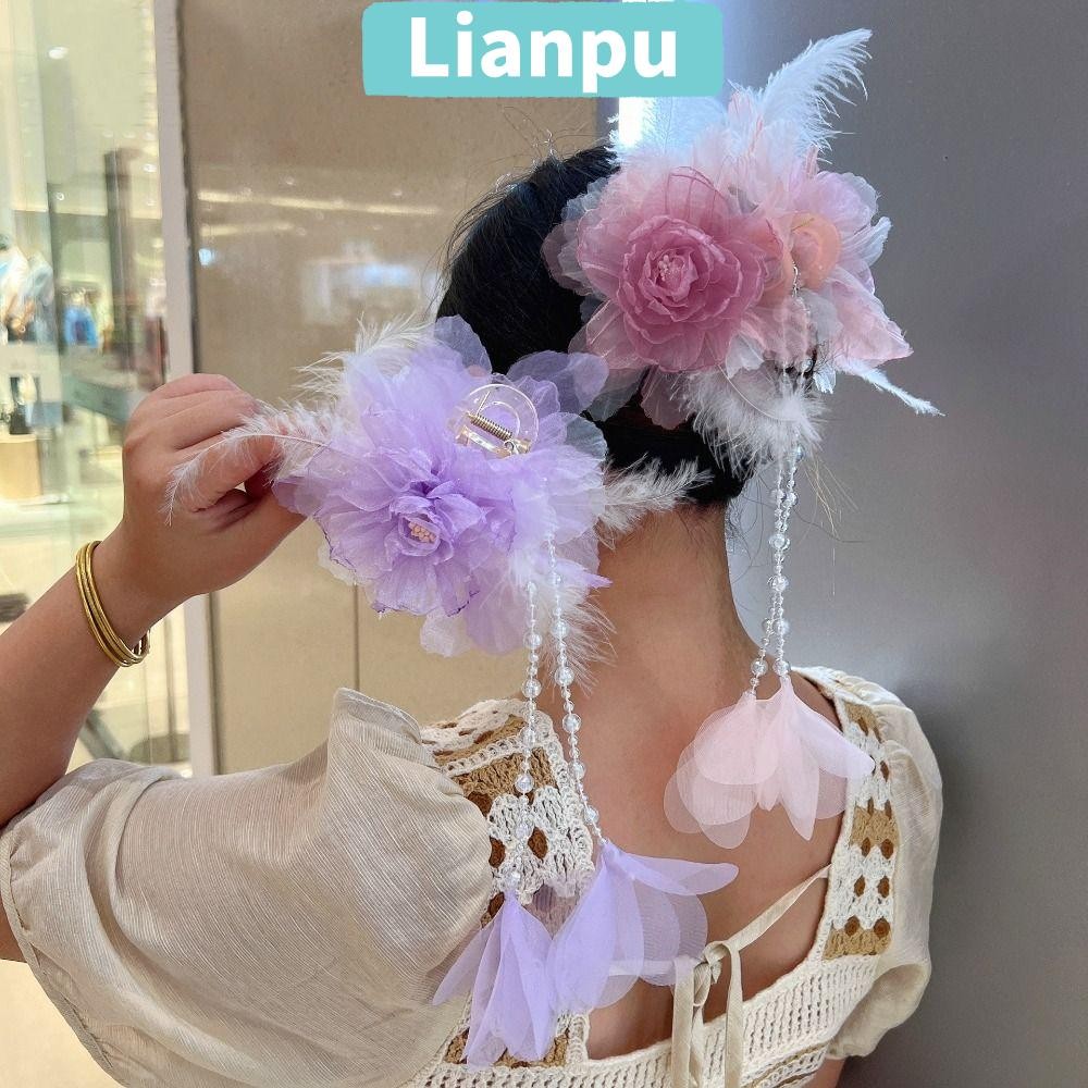 ด้ามผมดอกไม้ เหลียนผู่, กิ๊บจับพู่ลูกปัดตาข่าย, กรงเล็บผมพลาสติก