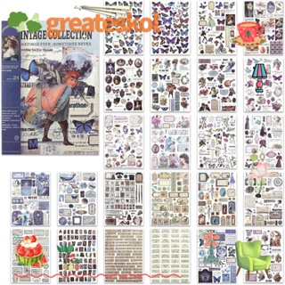 Greateskol สติกเกอร์วาชิ หลากสี สําหรับตกแต่งสมุดภาพ 24 แผ่น DIY